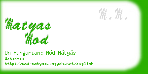 matyas mod business card